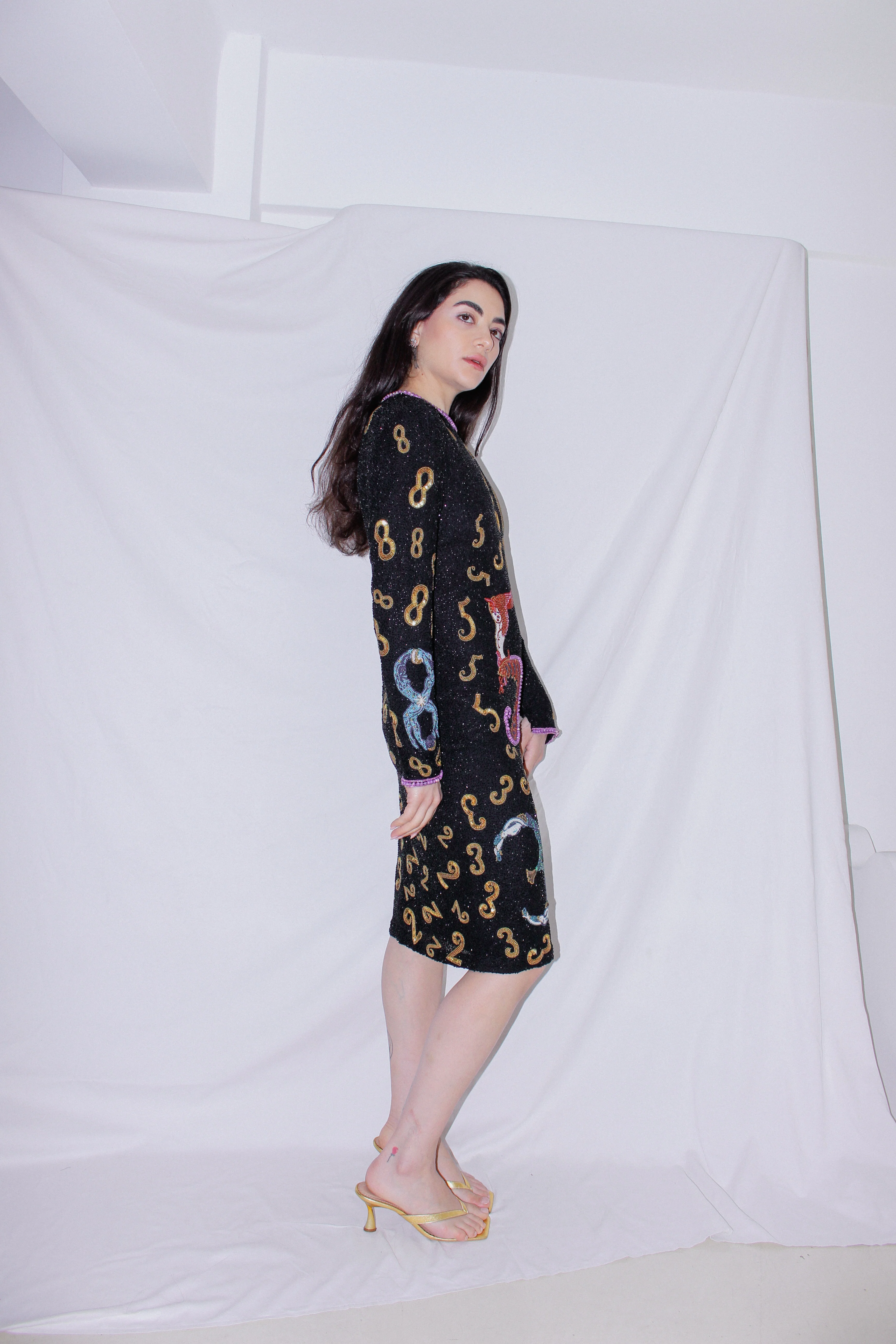 Vintage Beaded Dress - Image 3