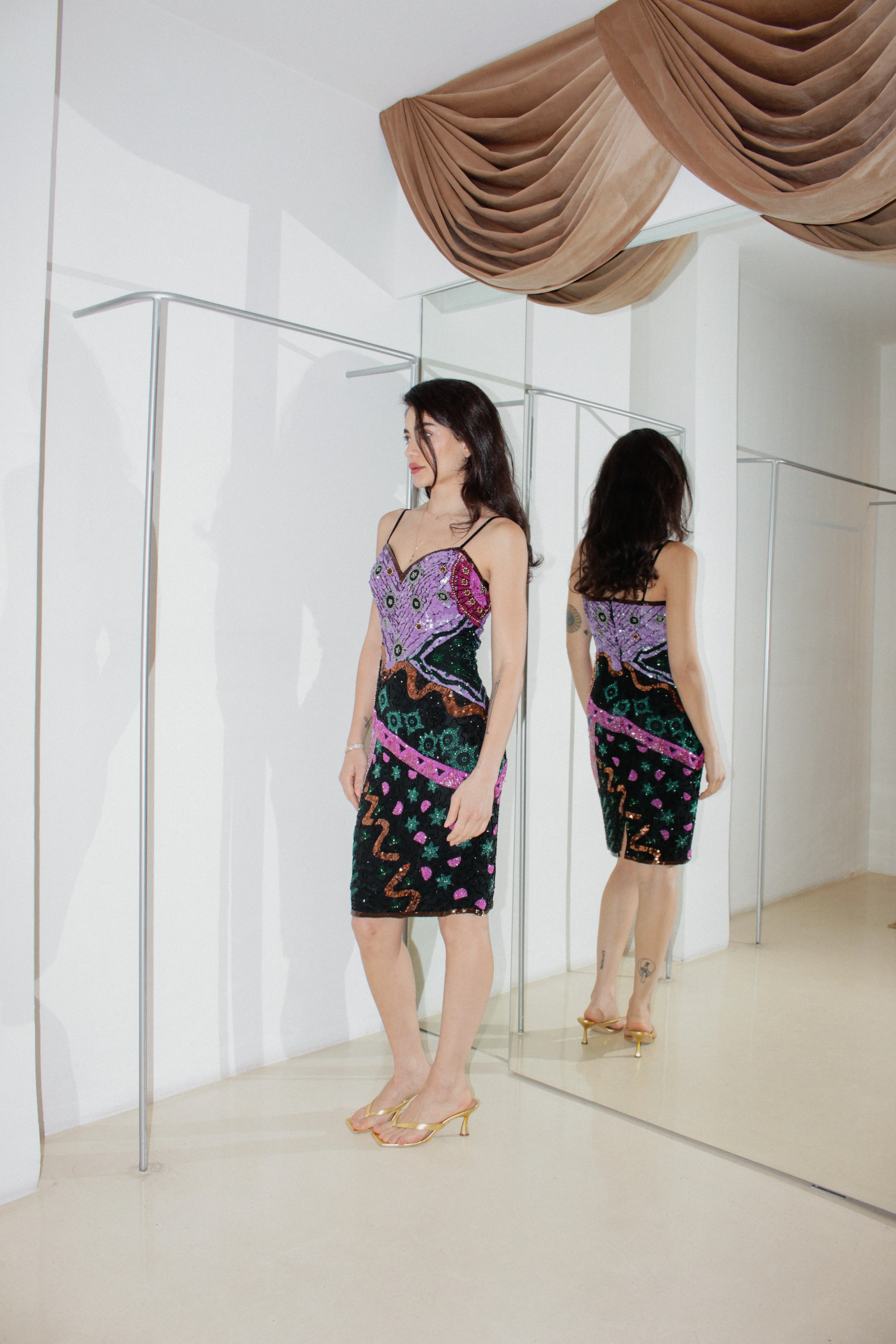 Vintage Sequined Dress - Image 4