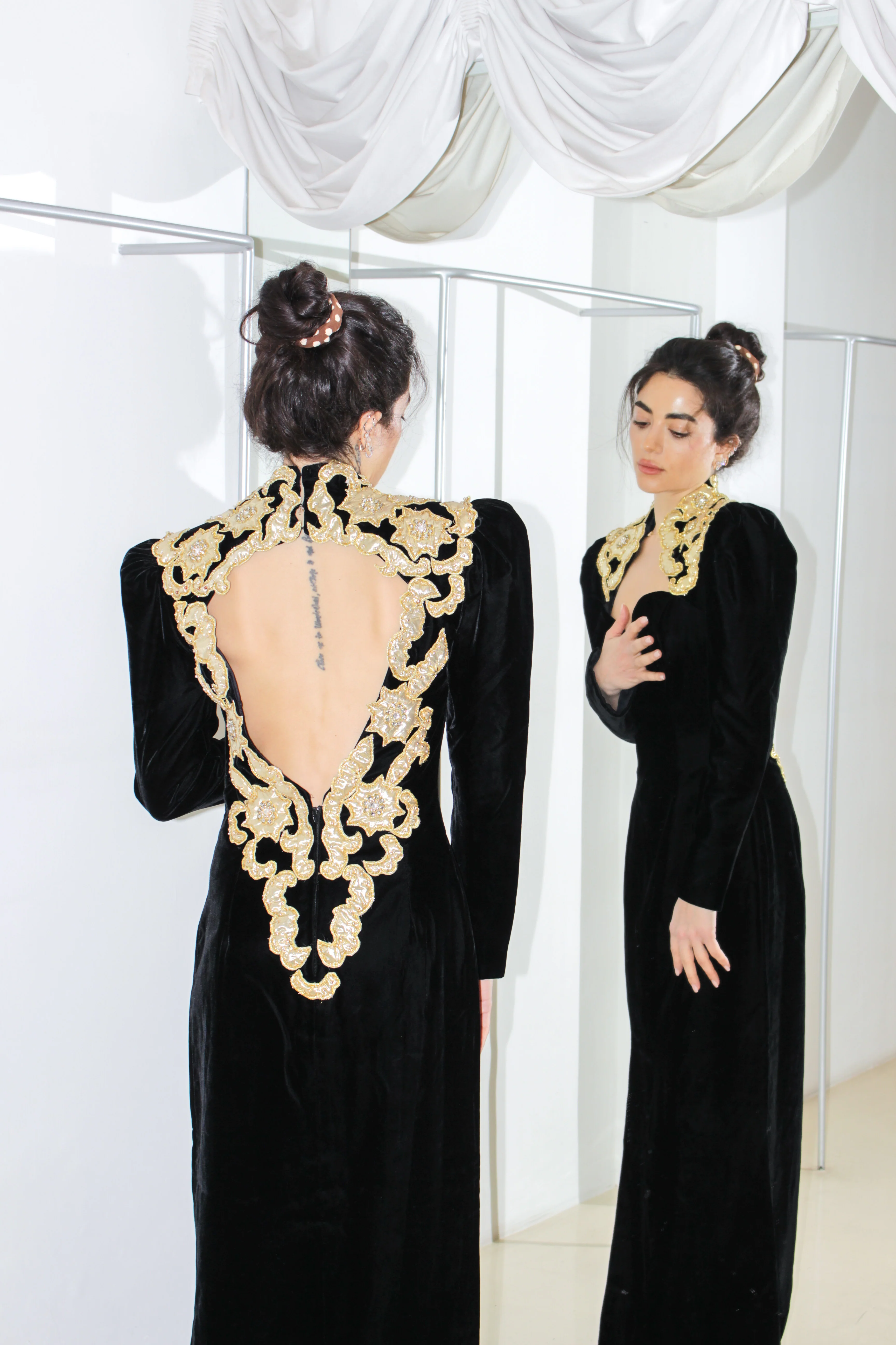 Vintage Velvet Dress - Image 4