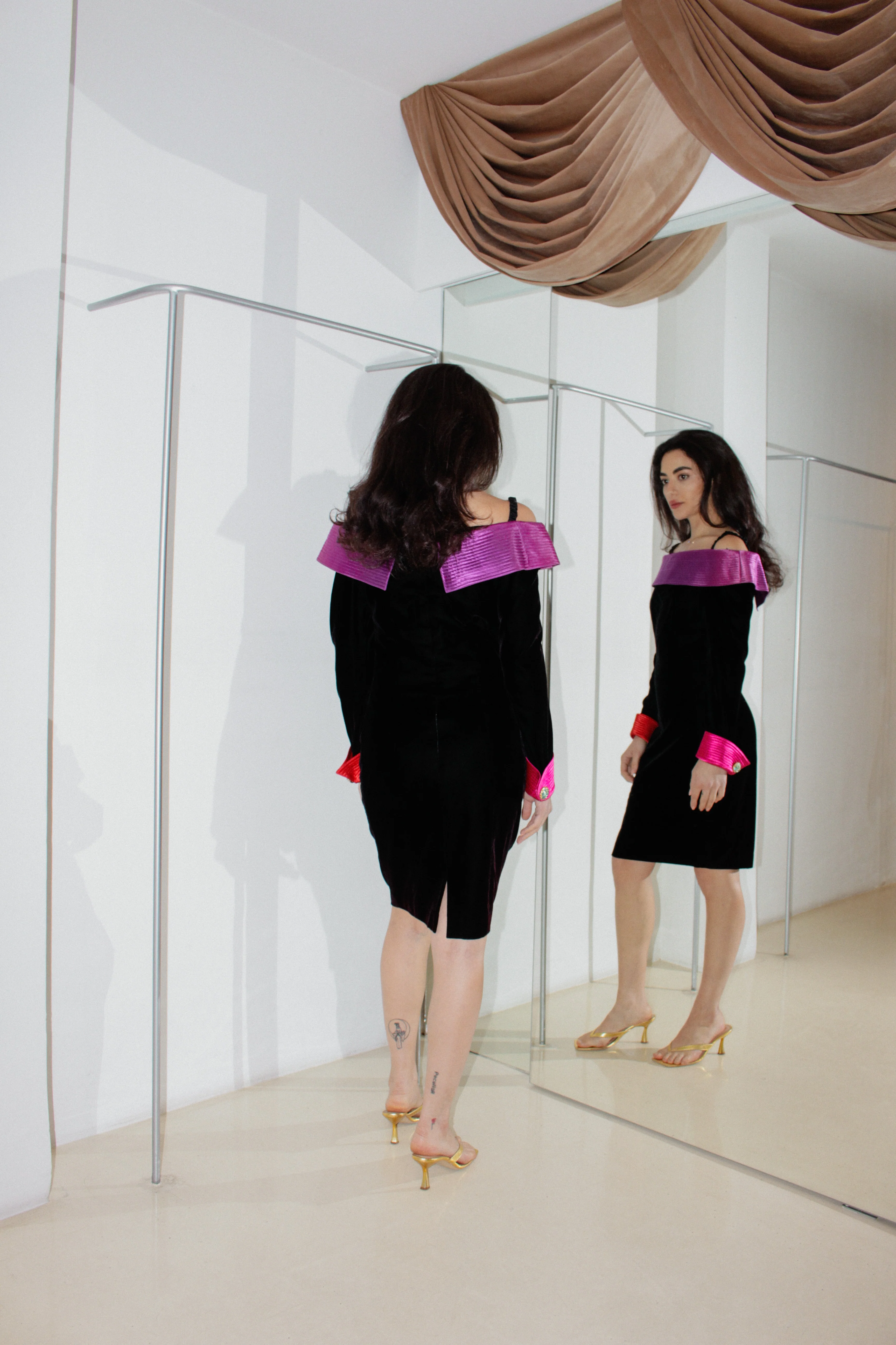 Vintage Velvet Dress - Image 4